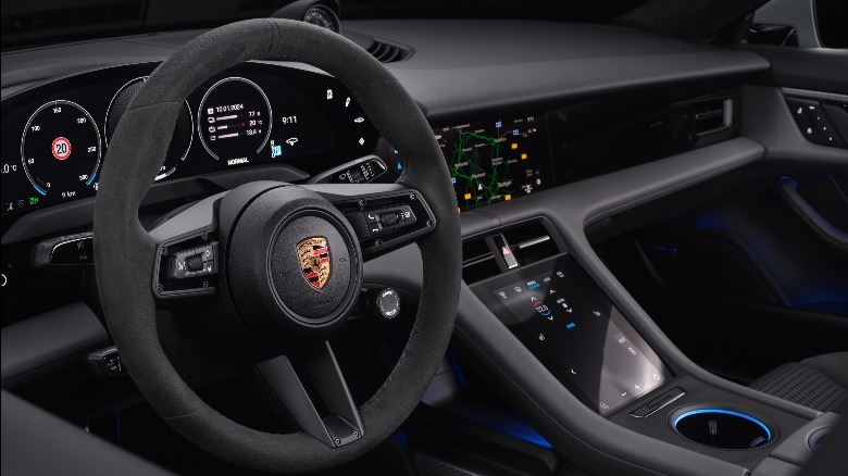 Interiors of the 2025 Porsche Taycan EV