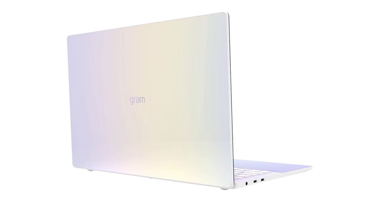 LG Gram laptop, shown in angled back view