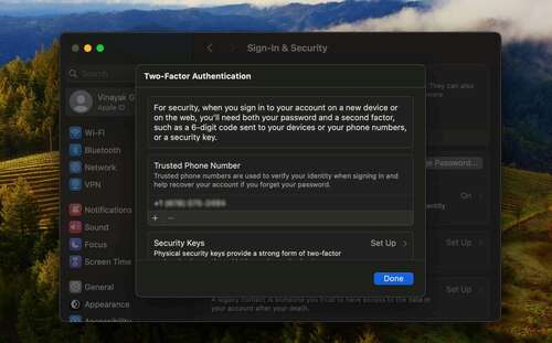 Setting up two-factor authentication on your MacBook