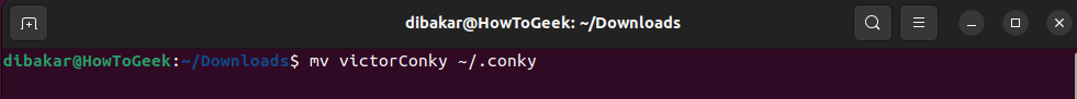 Move the victorConky file to your home directory conky folder.