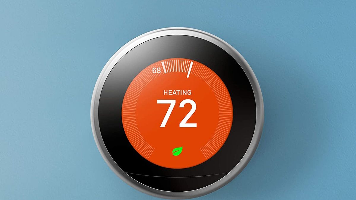 Google Nest Learning Thermostat on wall