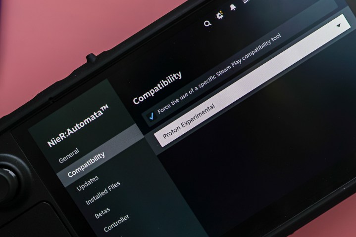 A Proton settings on the Steam Deck.