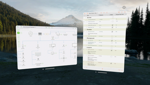 OmniGraffle and OmniOutliner in Apple Vision Pro.