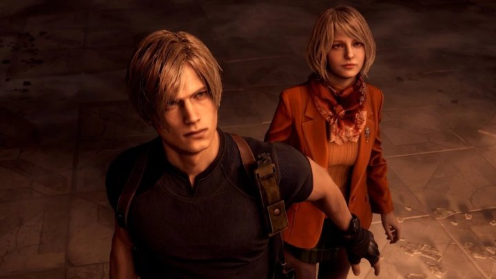 Leon and Ashley in the Resident Evil 4 remake.