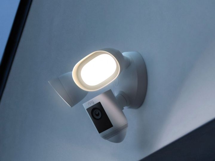 Ring Floodlight Camera at night