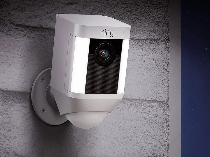 Ring Spotlight Cam installed outside.