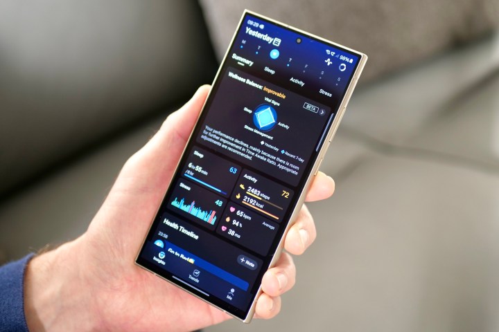 The RingConn Smart Ring's app shown on a phone screen.