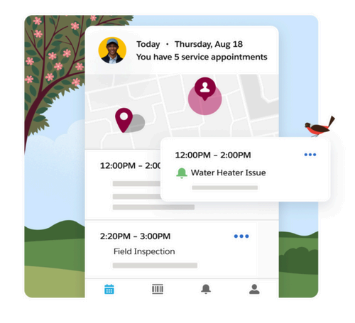 Mobile view of field operation schedule