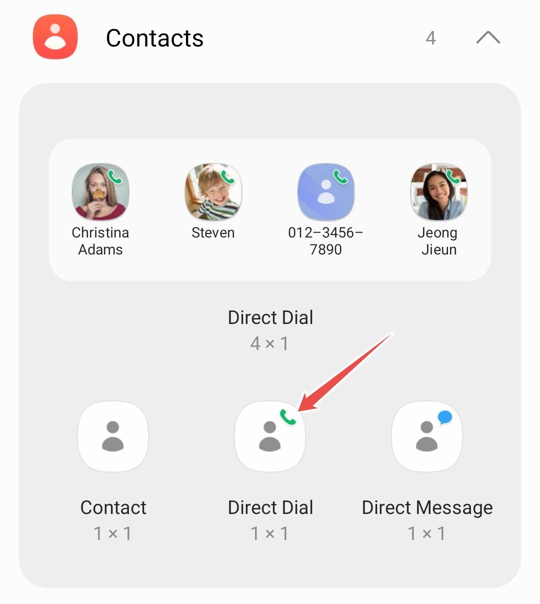 Samsung Contacts app Widgets