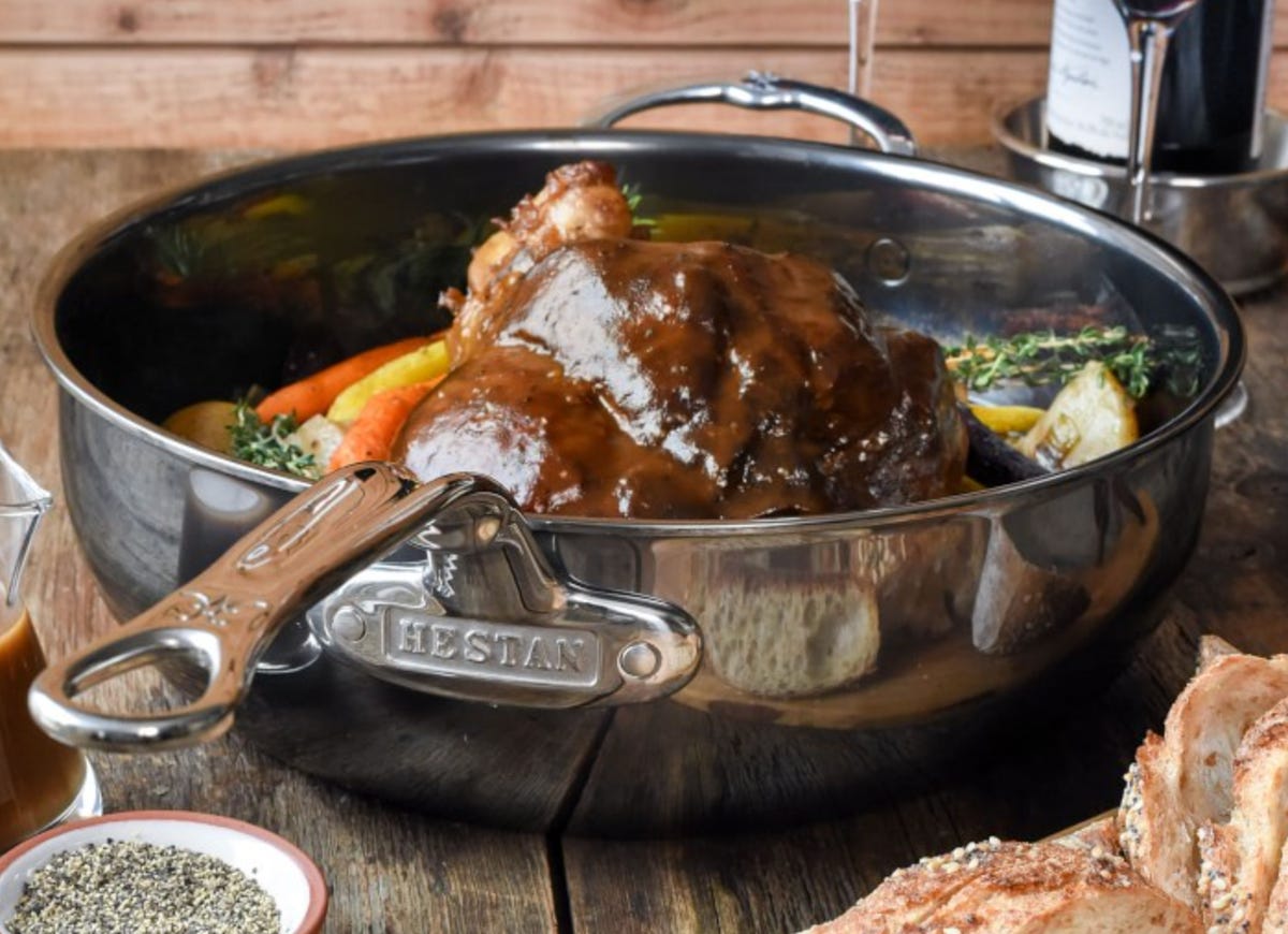 braised beef in skillet