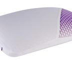 The Purple Harmony pillow peeled back to show its unique insert material.