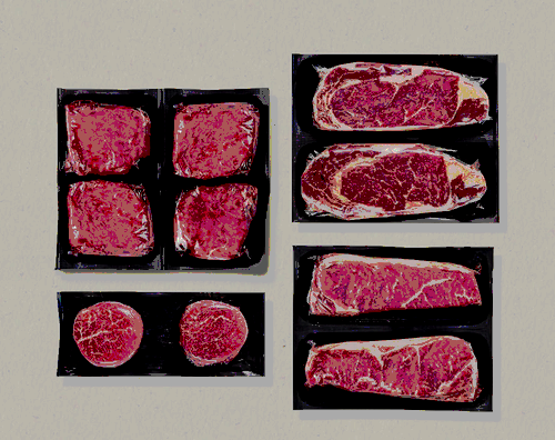 packages of steaks