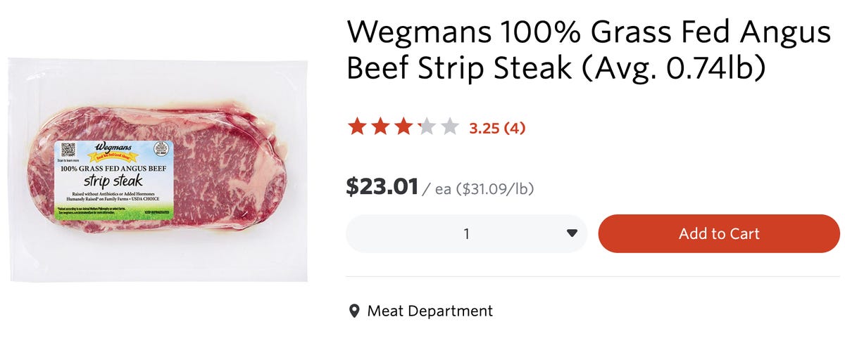 ribeye on wegmans website