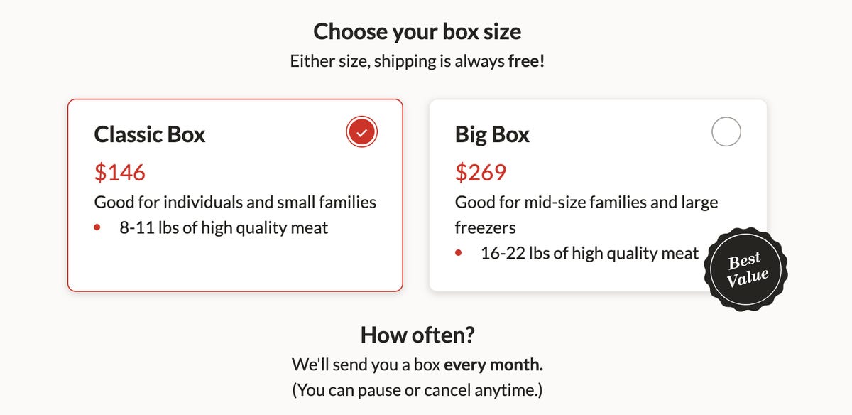 butcher box plan options