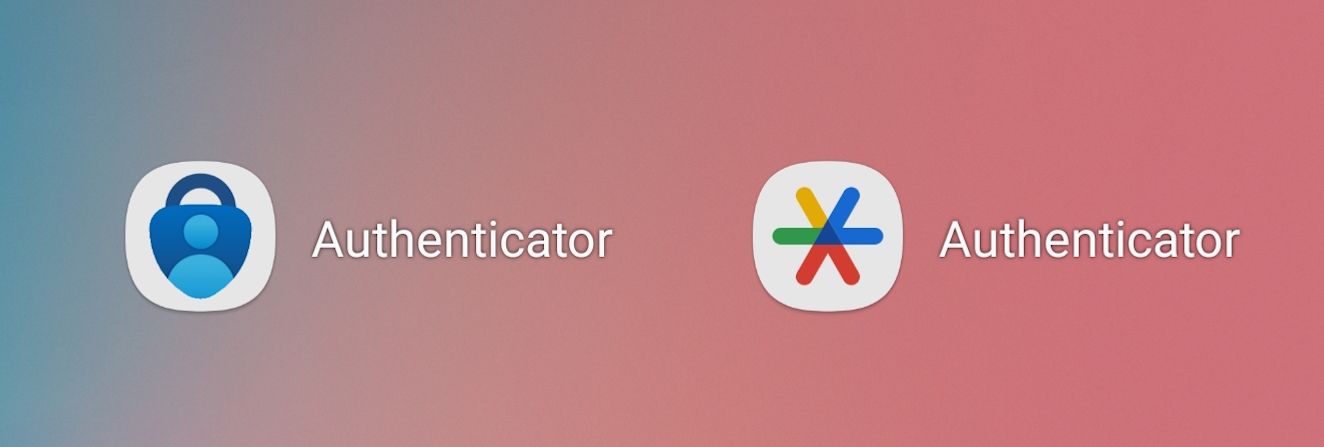 Screenshot of Microsoft and Google Authenticator app icons