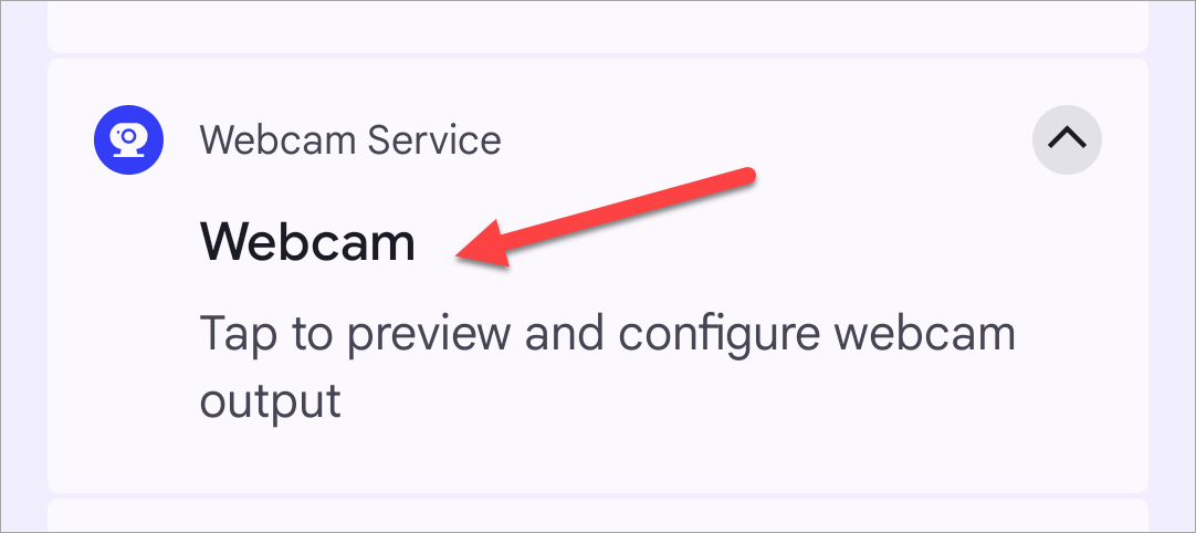 Android's Webcam Service notification.