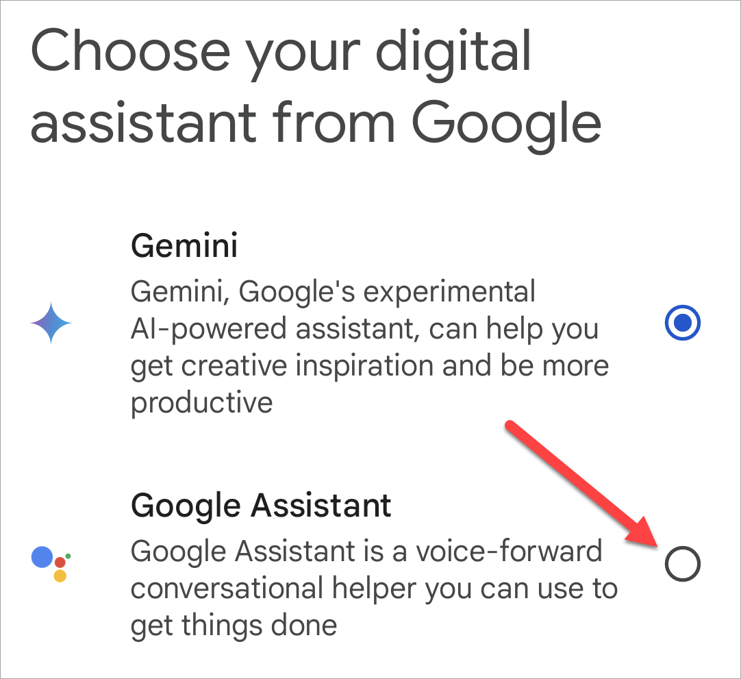 Choose Google Assistant.