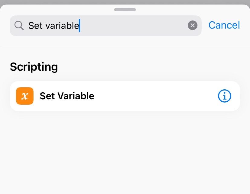 Search for the Set Variable action