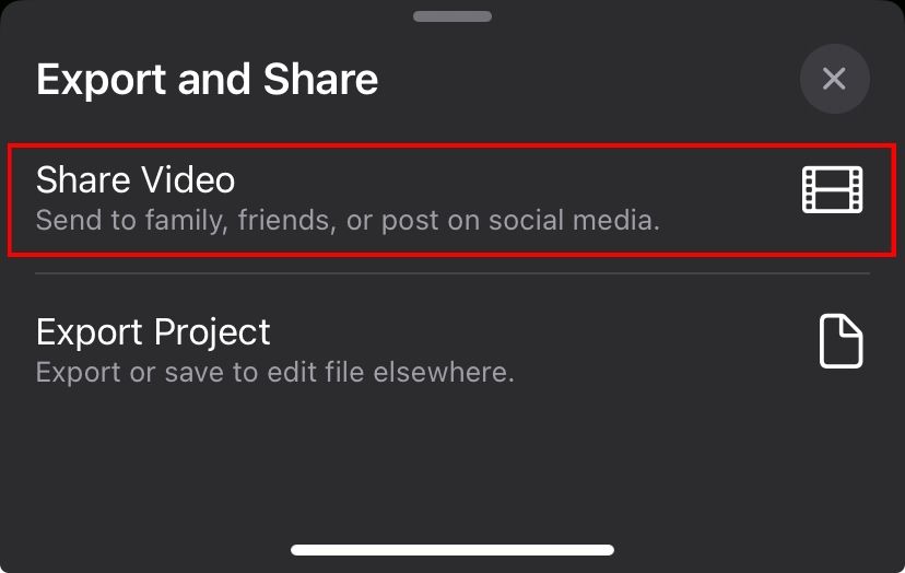 Share Video iMovie