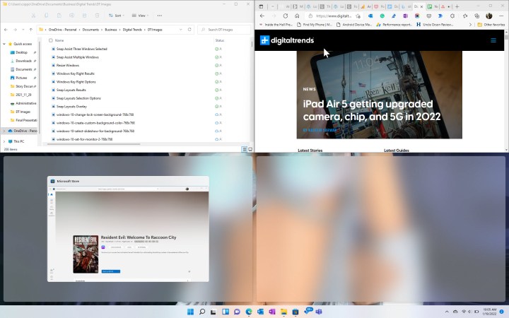 how to split screen on windows 11 snap assist second window selected