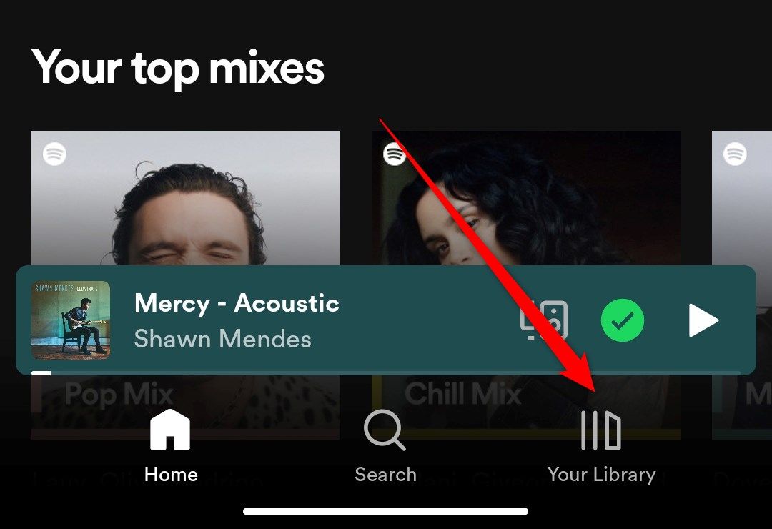 The home screen of the Spotify Mobile app