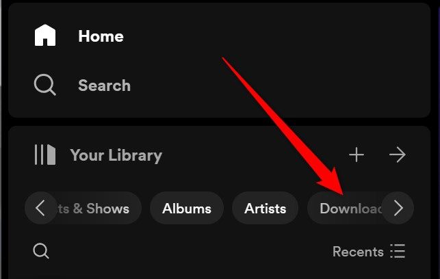 The Spotify 'Your Library' section on the desktop app