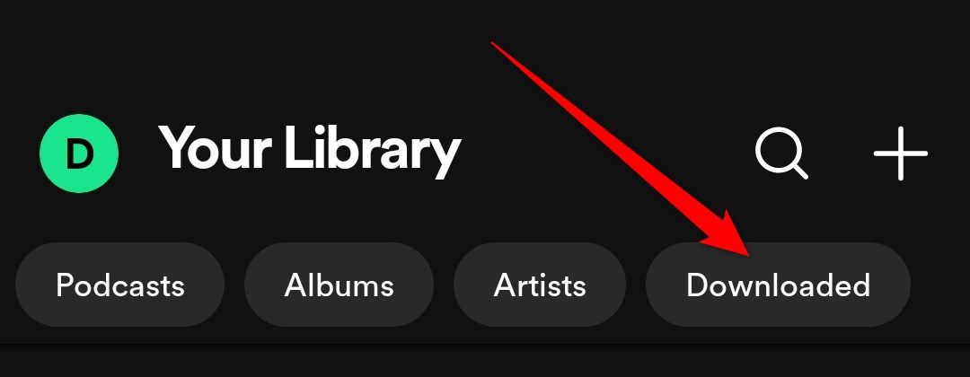 The Spotify 'Your Library' tab