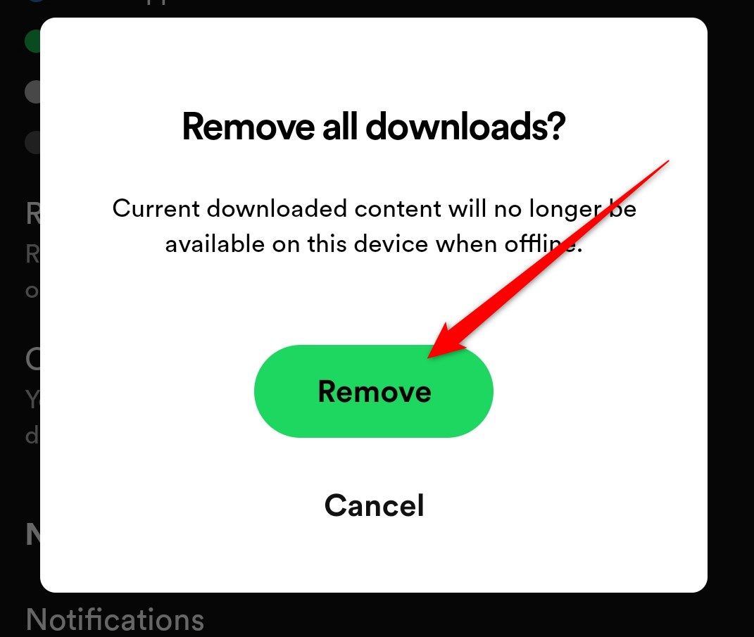 A dialog box asking for confirmation to delete all downloads