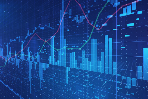 Stock market financial growth chart