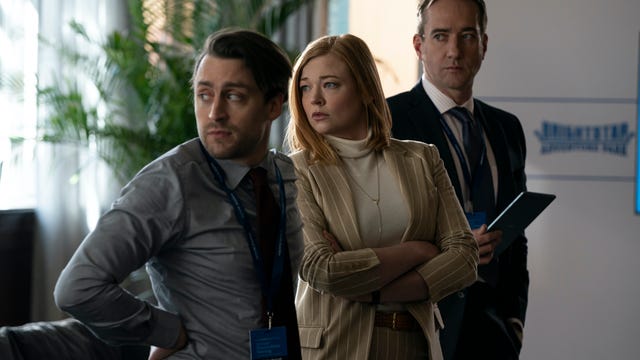 Succession actors Kieran Culkin, Sarah Snook and Matthew Macfadyen