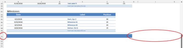 Format the entire row by clicking the header cell.