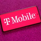 large T-Mobile logo on a phone