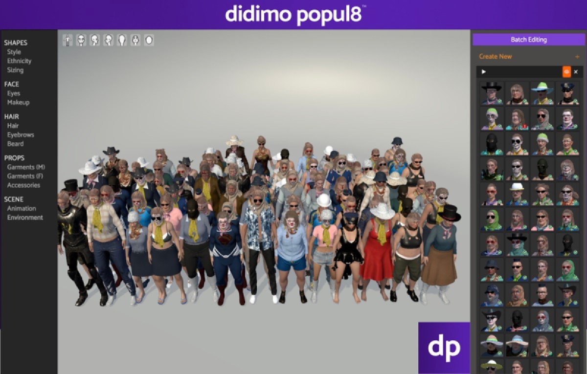 Didimo's Popul8 tool uses AI to generate variations of game characters.