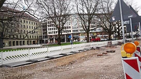 Am Platz der Opfer des Nationalsozialismus ist derzeit Baustelle.