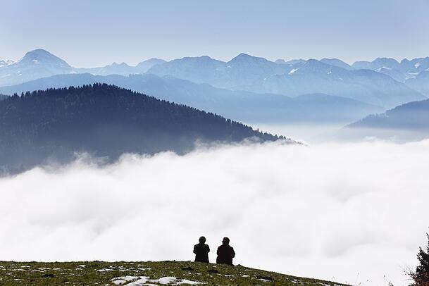 Kleiner Berg, Aussicht bis ins Karwendel: Vom Schürfenkopf aus hat man einen wunderbaren Weitblick.