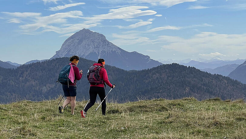 Ein Tipp direkt am Sylvensteinspeicher: die Hochalm. Von der Alm sieht man am Gipfel aber nichts mehr.