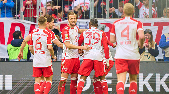 Zeigen gegen Mainz Bestform: Die Bayern-Stars um Joshua Kimmich und Harry Kane.