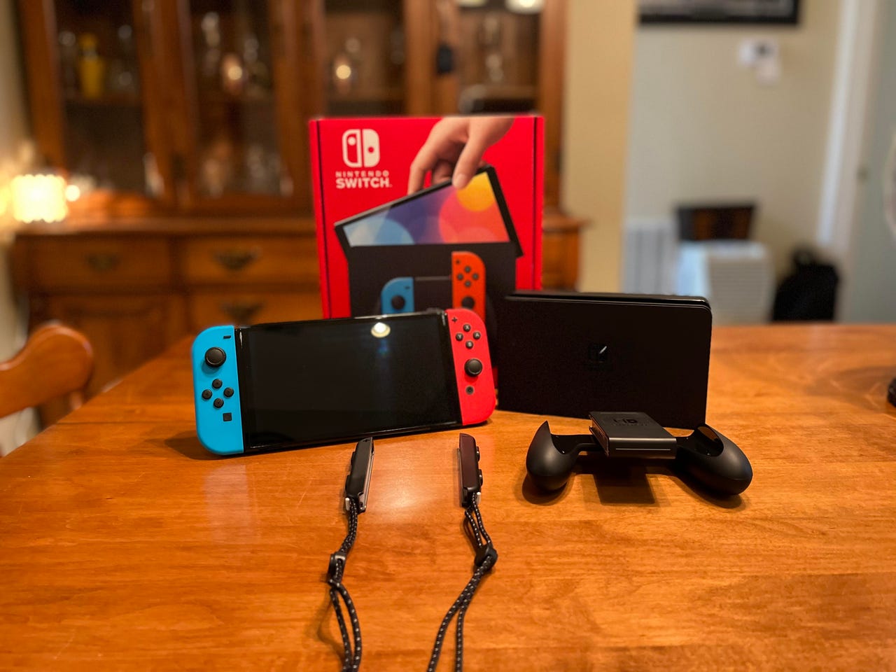 Nintendo Switch OLED on a table