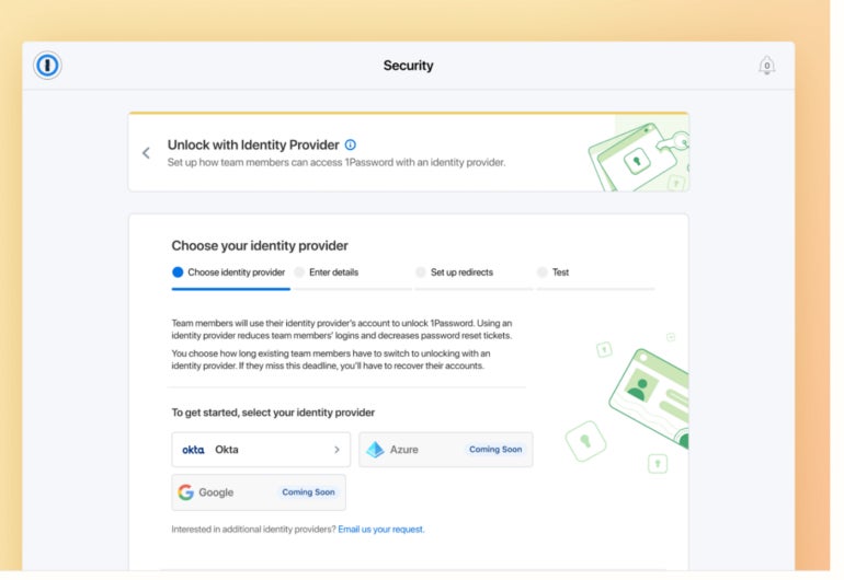 1Password dashboard.