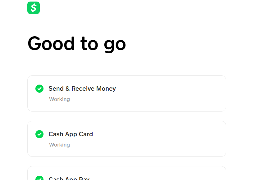 Cash App Status checker.