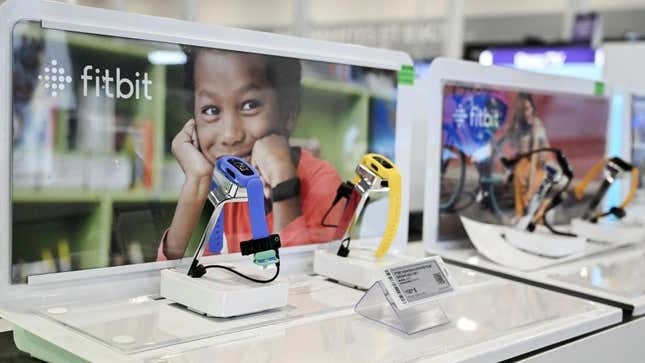 A FitBit display in a BestBuy store.