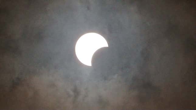 The October 14, 2023, annular solar eclipse, as viewed by the Dwarf II telescope—and through some exceptionally cloudy conditions. 