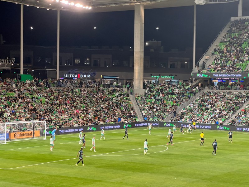 SciPlay sponsorship displays at Q2 Stadium Austin FC