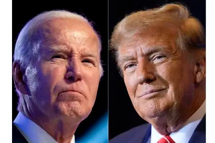 US-Präsident Joe Biden (links) und der republikanische Präsidentschaftskandidat und ehemalige US-Präsident Donald Trump