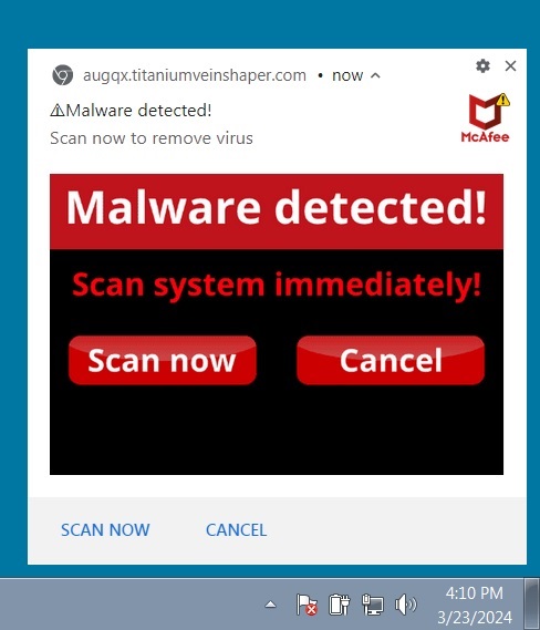 Browser notification spam promoting affiliate scams