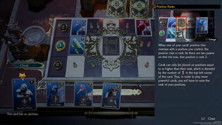 The queen's blood board in FINAL FANTASY 7: REBIRTH.