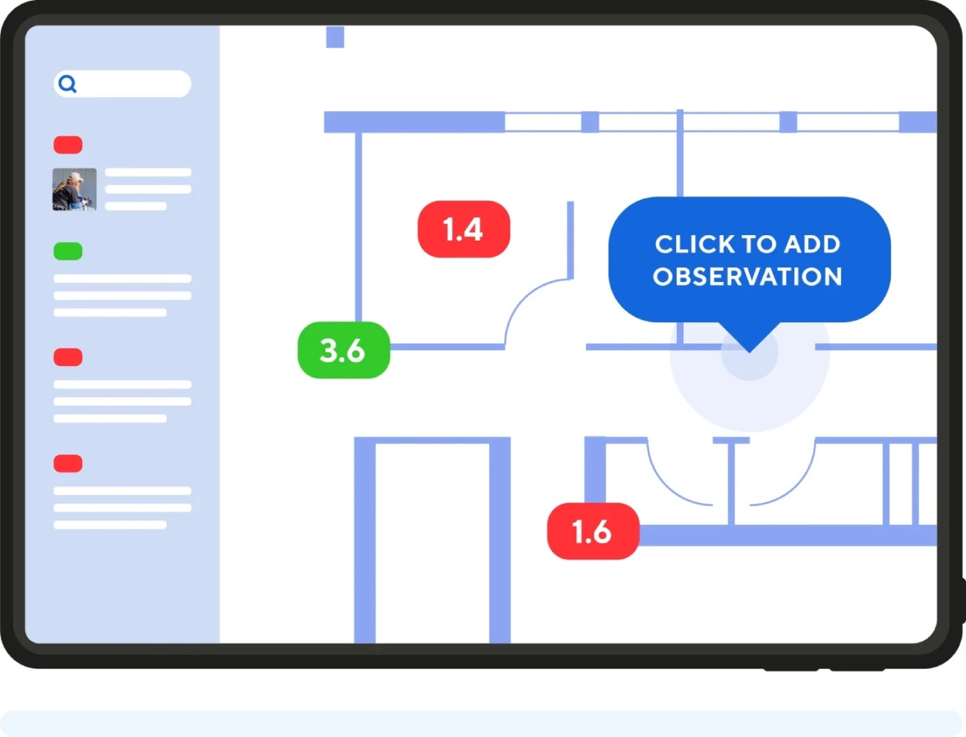 ArchiSnapper mockup dashboard.