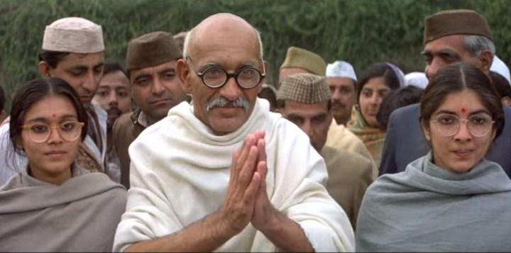 A man prays in Gandhi.