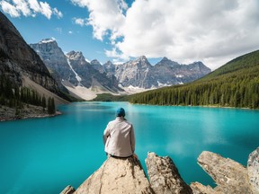 hiker at Moraine Lake