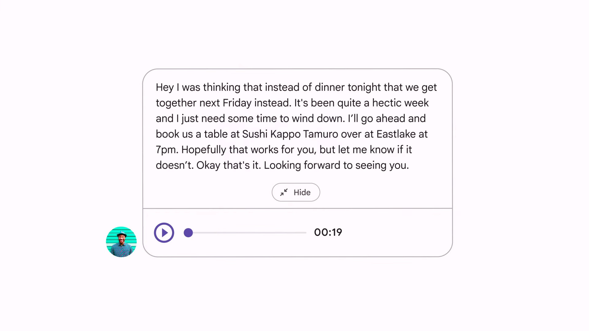 Google Pixel audio message transcription